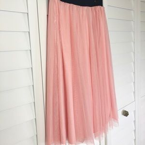 Pink a-line midi skirt. Ballet. Mesh. Tulle.